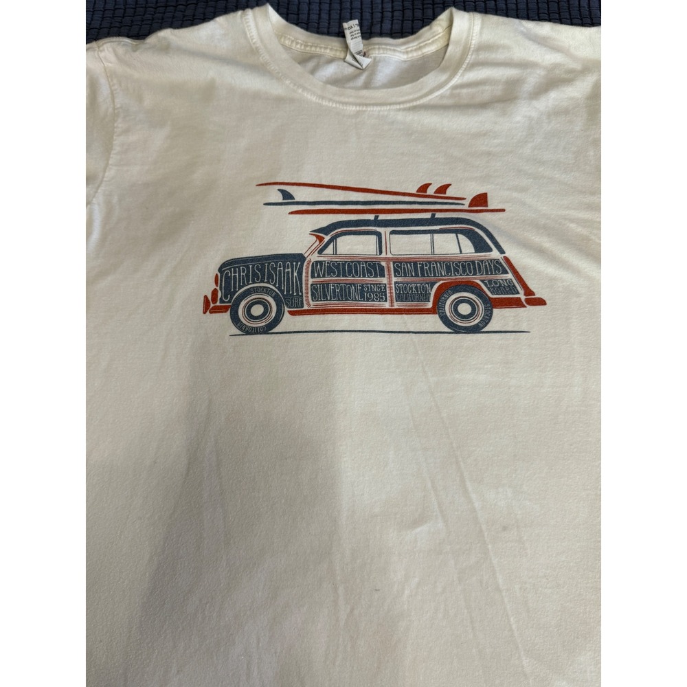 Chris Isaak 2017 Tour T Shirt XL Surf Rock Rockabilly Wicked Game Woody Wagon